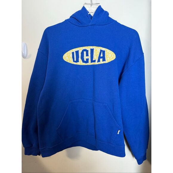 Vintage Russell Athletic UCLA Bruins Blue Size L Hoodie Y2K College Patch Embroi - Picture 1 of 4